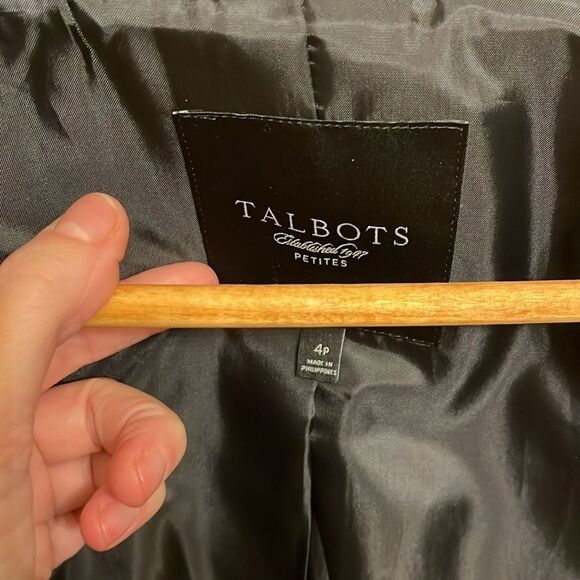 Talbots Petite Black Wool and Angora Rabbit Fur Blend Long Coat - Picture 12 of 16